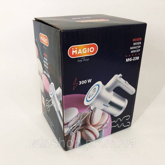 Міксер ручний для змішування і збивання Magio MG-230, Побутовий міксер з віночками RX-49 | Зображення 1