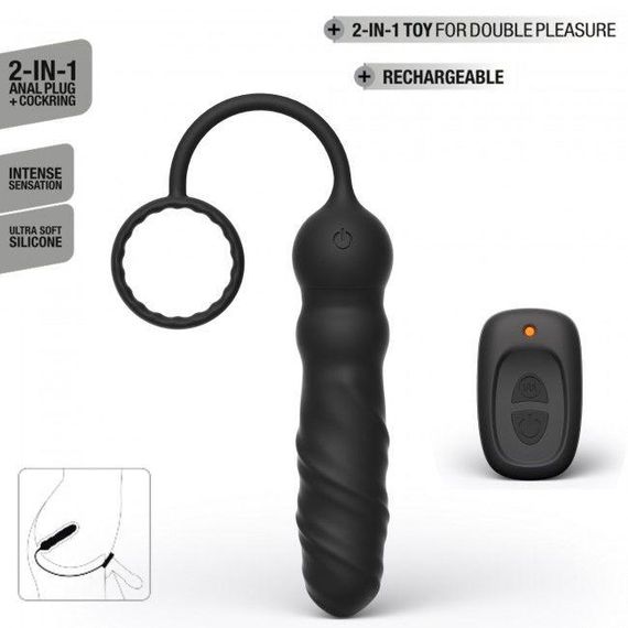 Анальный вибратор Dorcel Deep Seeker с эрекционным кольцом и пультом ДУ | Зображення 1