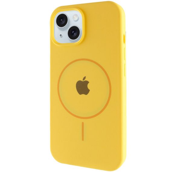 Чохол Silicone Case Full Protective (AA) with MagSafe для Apple iPhone 15 Plus (6.7") Жовтий / Yellow