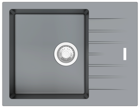Гранітна мийка Fabiano Classic 65x50 Grey Metallic 8221.301.1623