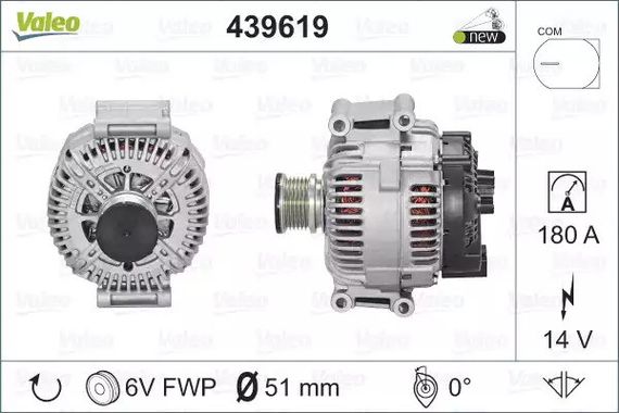 Генератор MERCEDES-BENZ SPRINTER, VALEO (439619) | Зображення 2