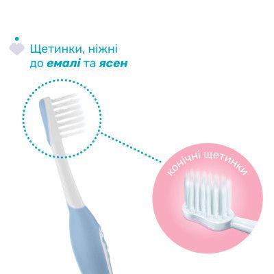 Детская зубная щетка Chicco для первых зубов, 6-36 мес. голубая (8058664174690) (12081.11) | Зображення 2