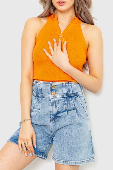 Майка-топ жіноча укорочена, колір помаранчевий, 204R010 | Зображення 1