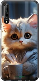 Чохол на Huawei P Smart Pro Білий кіт "5646u-1906-2448"