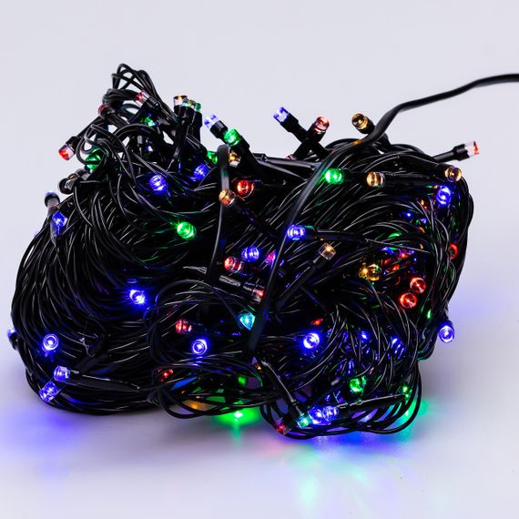 Гірлянда нитка 22 м на 218 LED лампочок світлодіодна чорний провід 8 режимів работи M500LEDML | Зображення 6