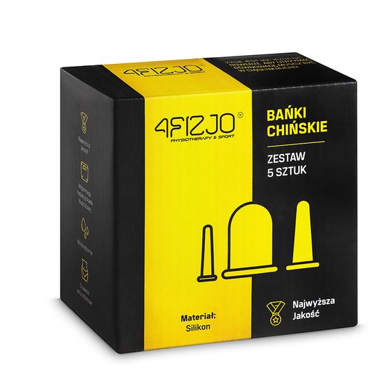 Вакуумні масажні банки 4FIZJO силіконові для тіла (китайські/атницелюлітні банки) 5 шт 4FJ0236 (P-5907739312211) | Зображення 1