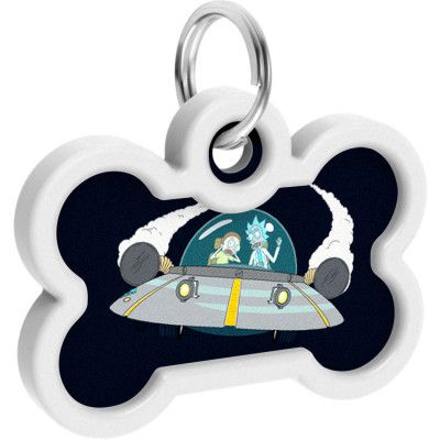 Адресник для животных WAUDOG Smart ID с QR паспортом "Рик и Морти 1", кость 40х28 мм (231-0280) | Зображення 2