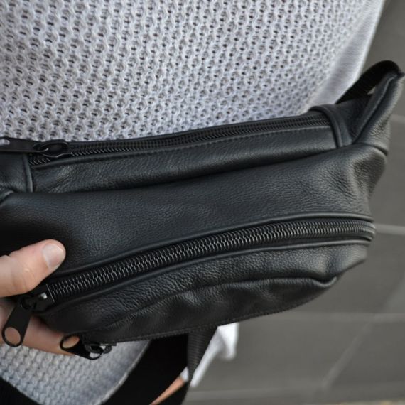 Бананка кожаная универсальная текстурная, Мужская бананка из натуральной кожи, Сумка WL-242 для торговли | Зображення 9