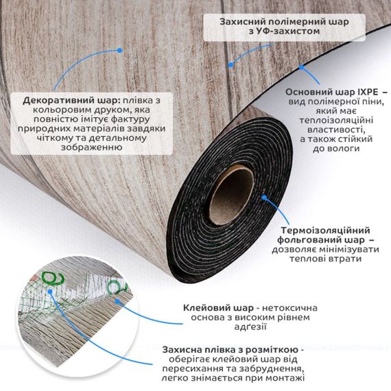Підлогове вінілове покриття самоклеюче в рулоні 3000х600х1,5мм SW-00001819 | Зображення 1