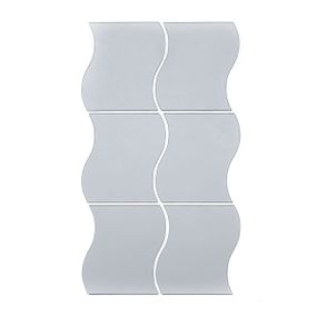 Дзеркальний декор акриловий самоклеючий 140*190мм срібло, 6шт (D) SW-00002510