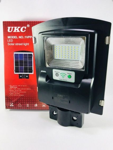 Вуличний ліхтар на стовп LED на сонячній батареї з датчиком руху та світла 1VPP 5621 Black (5621_393) | Зображення 2