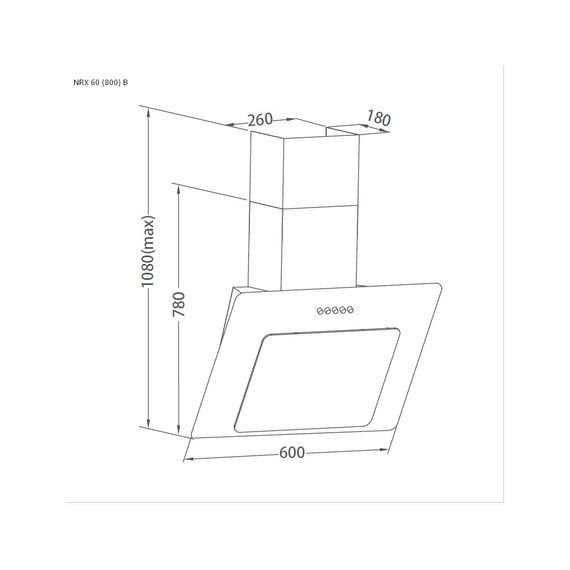 Витяжка кухонна Pyramida NRX 60 (800) B GBL | Зображення 5