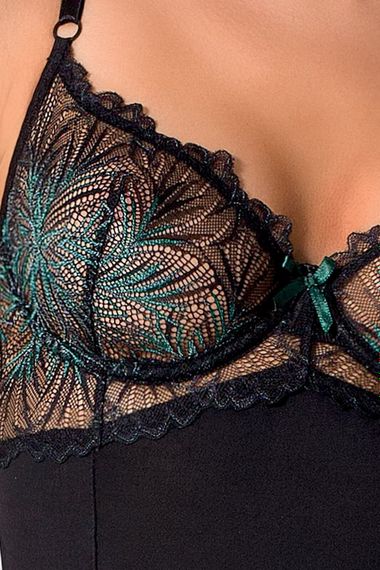 Корсет з пажами для панчох Passion Exclusive FLORIS CORSET Чорний 2XL/3XL | Зображення 3