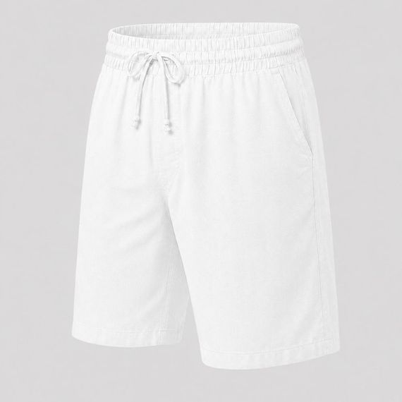 Шорты мужские из льна 32876 S белые | Зображення 1