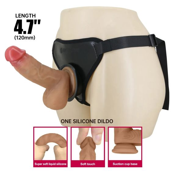 Жіночий страпон Pretty Love - Fogg 4.7" Silicone Dildo with Harness Briefs, BW-022076 Sex Aura | Зображення 1