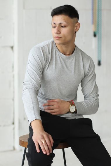 Лонгслив серый Quest Wear | Зображення 3