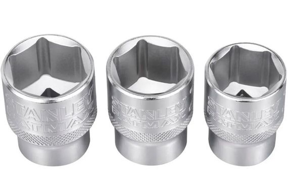 Набір торцевих головок Stanley 1/2 Maxi Drive із шестигранним профілем 3 шт (FMMT17095-0) | Зображення 1