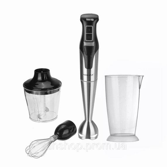 Блендер ручной погружной из нержавейки Sokany универсальный 4 в 1 металлический 1000 Вт смузи мейкер мощный SK-758-4