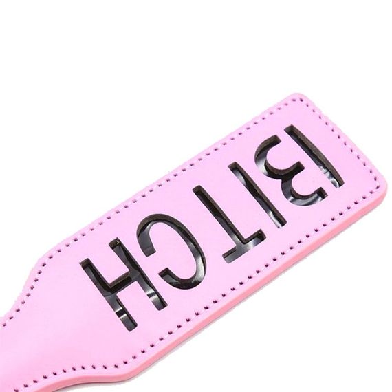 Шльопавка квадратна з написом Bitch PADDLE, рожева, 31,5 см | Зображення 1