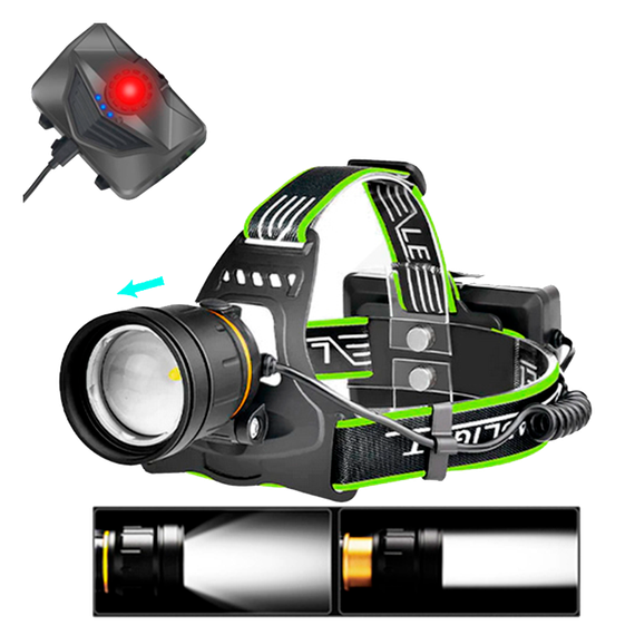 Потужний налобний ліхтар BL-A12-3, P90, Power Bank, АКБ х 18650, zoom, ЗП Type C | Зображення 1