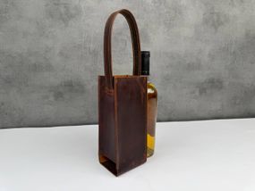 Кожаный кейс для бутылки вина