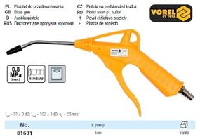 Пистолет пневматический продувочный Польша 100 мм 1/4" VOREL-81631