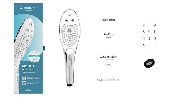 Насадка-стимулятор для душу 2в1 Womanizer Wave Chrome, масажер для інтимних зон | Зображення 4