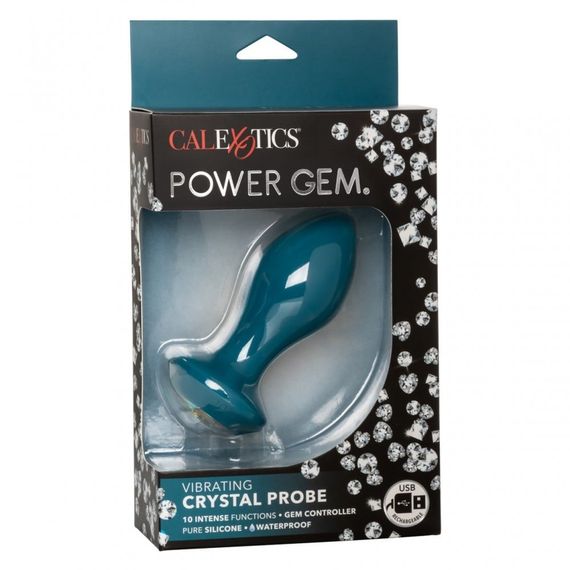 Анальная пробка с вибрацией Vibrating Crystal Probe Голубая California Exotic Sex Aura | Зображення 7