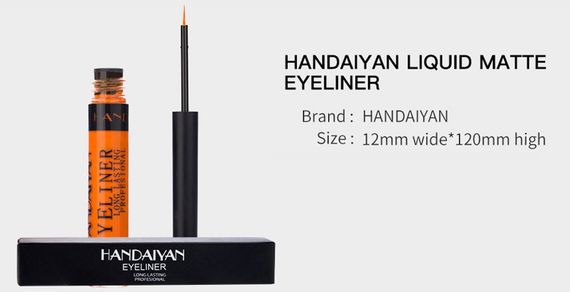 Кольорова водостійка підводка для очей HANDAIYAN Eyeliner Long Lasting Professional колір №4 Коричневий | Зображення 8