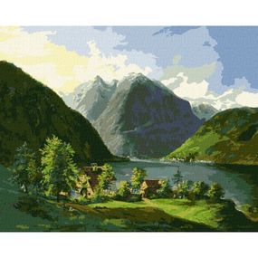 Картина по номерам "Озерный пейзаж" ©Carl Franz Gruber Идейка KHO2884 40х50 см