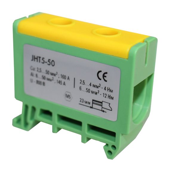 Клема силова СКНГз-JHT5-50 6-50мм2 145А "PE" жовто-зелена Ny95506237