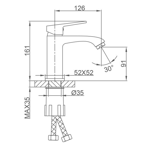 Змішувач для умивальника Frap F1076-3 | Зображення 1