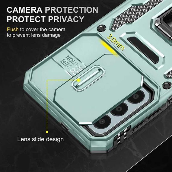 Ударопрочный чехол Camshield Army Ring для Samsung Galaxy M23 5G / M13 4G Зеленый / Light Green | Зображення 1