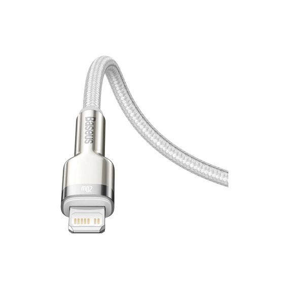 Дата кабель USB-C to Lightning 2.0m Cafule Metal PD 20W white Baseus (CATLJK-B02) | Зображення 4
