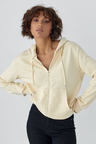 Жіноче худі на блискавці - кремовий цвет, M (є розміри)