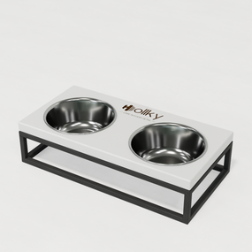 Миски на подставке для маленьких собак и котов Hollky Base S (2 × 0,45 л) BS-36187-GRWH