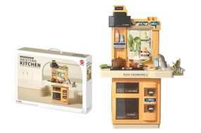 Игровой набор Кухня с посудой батарейка музыка, свет, пар, течет вода коробка 51*10*39 см