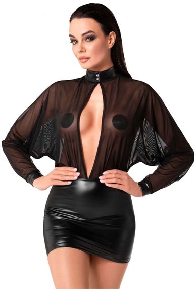 Сукня Noir Handmade F348 Powerwetlook and tulle dress - 6XL