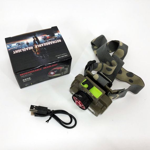 Налобный фонарик с usb зарядкой Police 8808/6908, Водонепроницаемый фонарик, Фонарик на голову TM-274 с зарядкой | Зображення 8