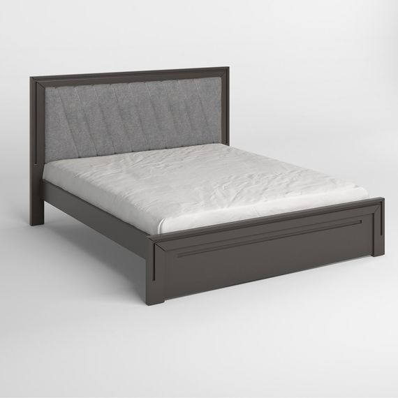 Двоспальне дерев&#039;яне ліжко Mebigrand Торонто Т6 Графітовий (RAL9011)/Аляска 93 (сірий) 160х190 см (MBG-9714) | Зображення 1