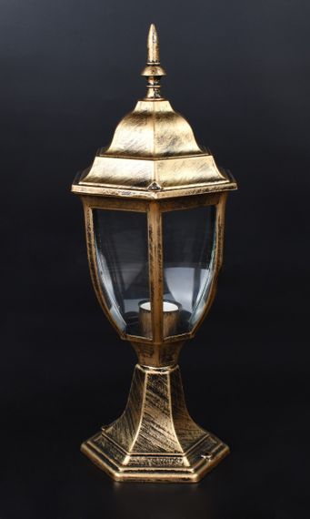 Ліхтар вуличний на ніжці 25506 Золото 37х15х20 см. | Зображення 1