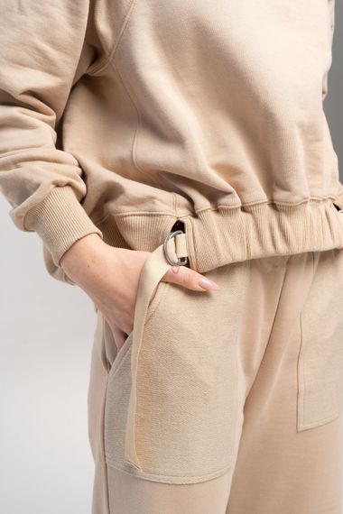 Штани жіночі прямі вільного крою бежеві, 2XL | Зображення 4