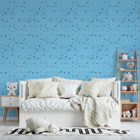 Самоклеюча 3D панель блакитні зірки 700х770х3мм (321) SW-00001342 | Зображення 4