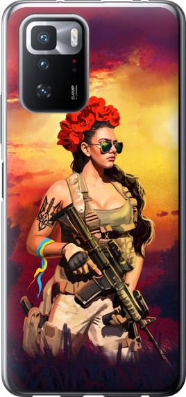 Чехол на Xiaomi Poco X3 GT Украинка с оружием "5316u-2511-17620"