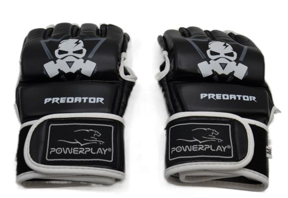 Рукавиці для MMA PowerPlay 3056 А Чорно-Білі XL | Зображення 3