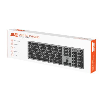 Клавиатура 2E KS270 109key Wireless UA Grey/Black (2E-KS270WBGR_UA) | Зображення 2