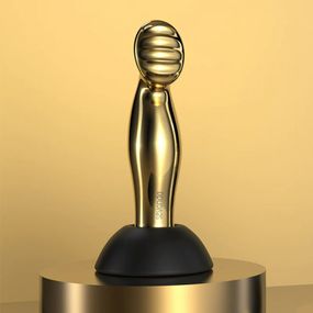 Масажер простати металевий золото з вібрацією Lockink Sex Aura