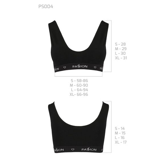 Спортивний топ з широкою гумкою Passion PS004 TOP M, black | Зображення 5