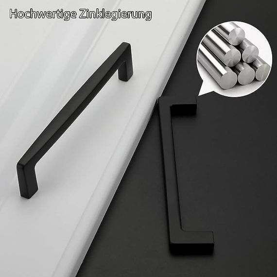 Ручки чорні, меблеві, для кухонних шаф, Кухонні ручки Чорні матові меблеві ручки | Зображення 3