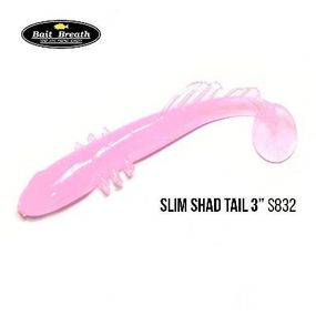 Силіконова приманка, Їстівний силікон Bait Breath BeTanCo Shad Tail Slim 3" (8 шт.) (S832 Grow Pink ／Keime light)